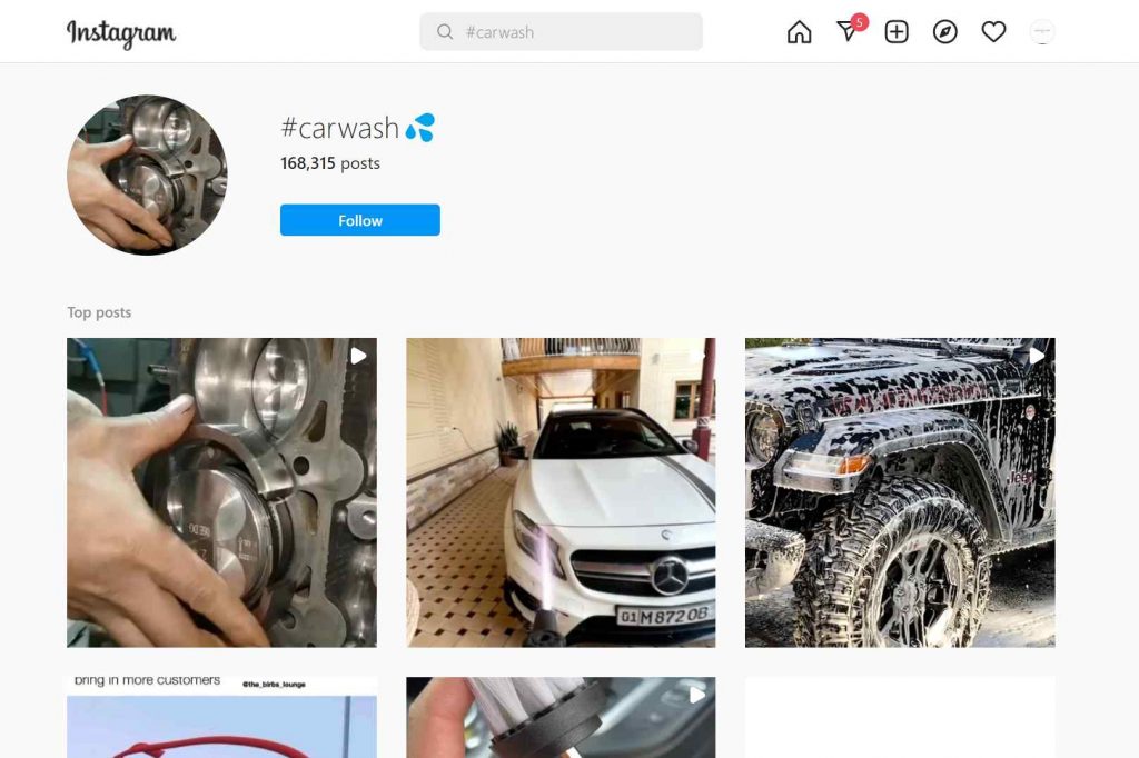 Car wash hashtags 