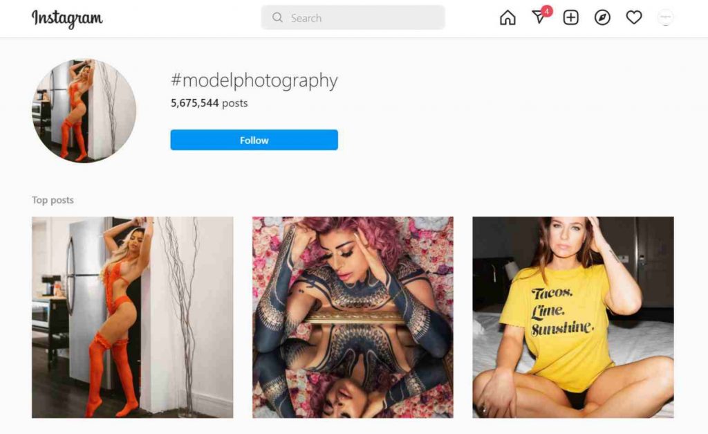 Model photography hashtags 