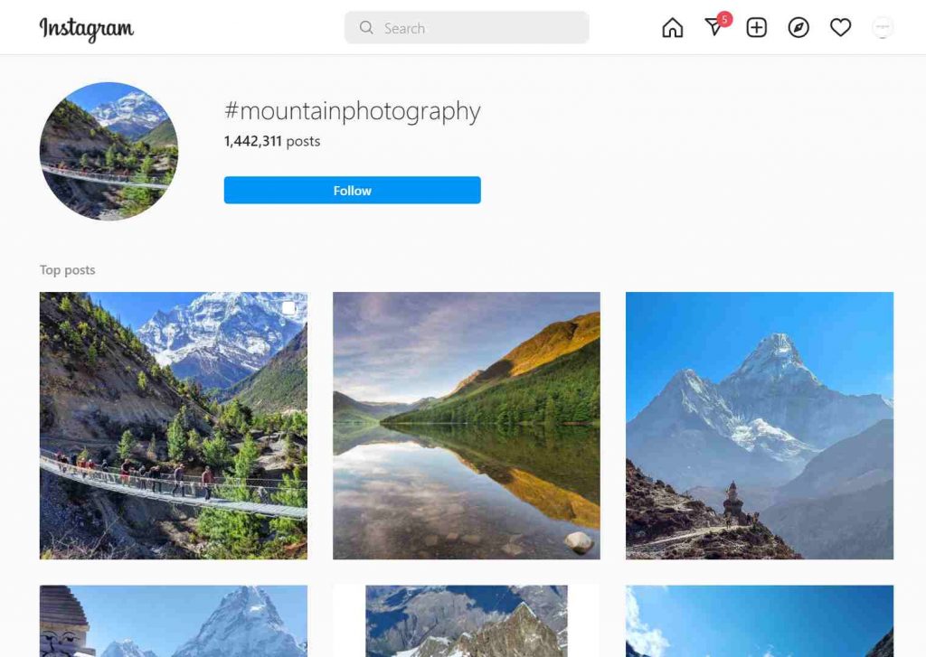 Mountain photography hashtags