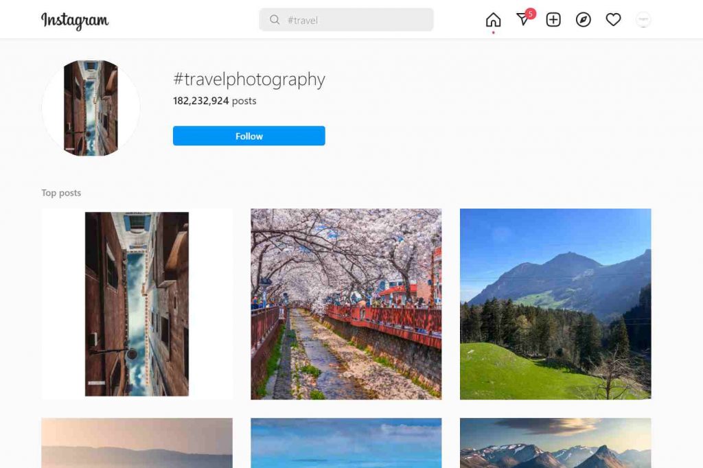 Travel photography hashtags