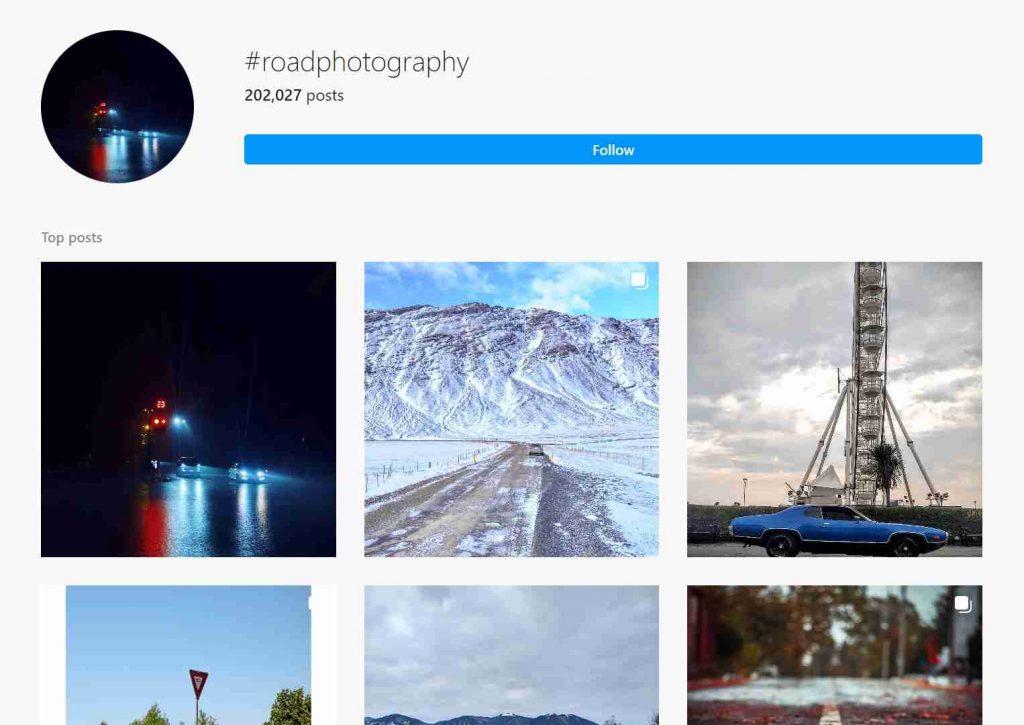 Road photography hashtags