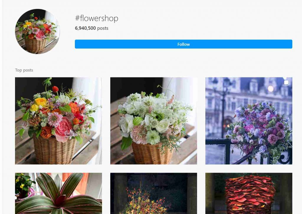Flower shop hashtags