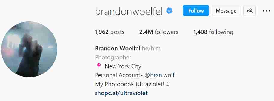 Brandon Woelfel- best photographers on instagram