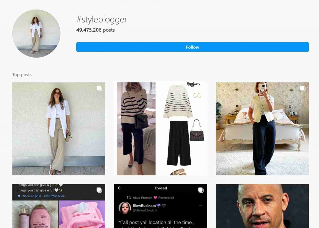 Style blogger hashtags