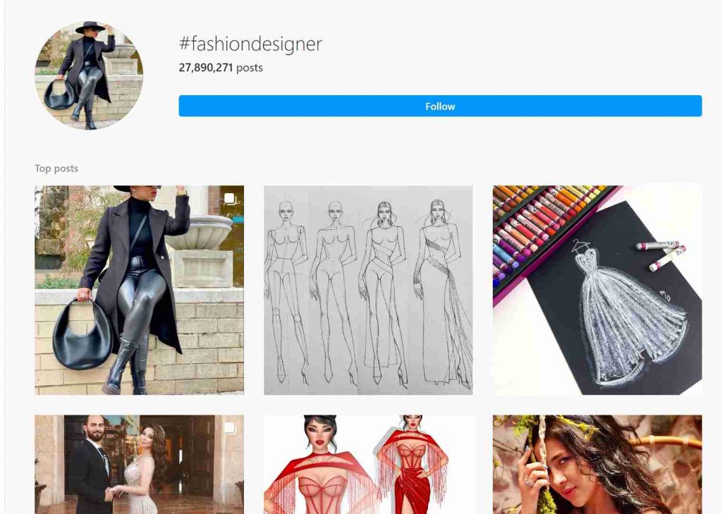 Fashion designer hashtags