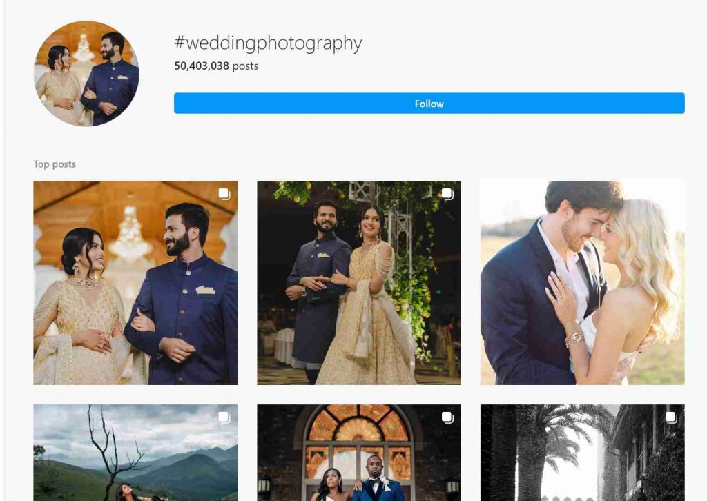 Wedding photography Instagram Hashtag