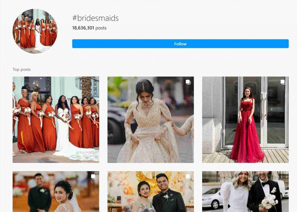 Bridesmaids hashtags