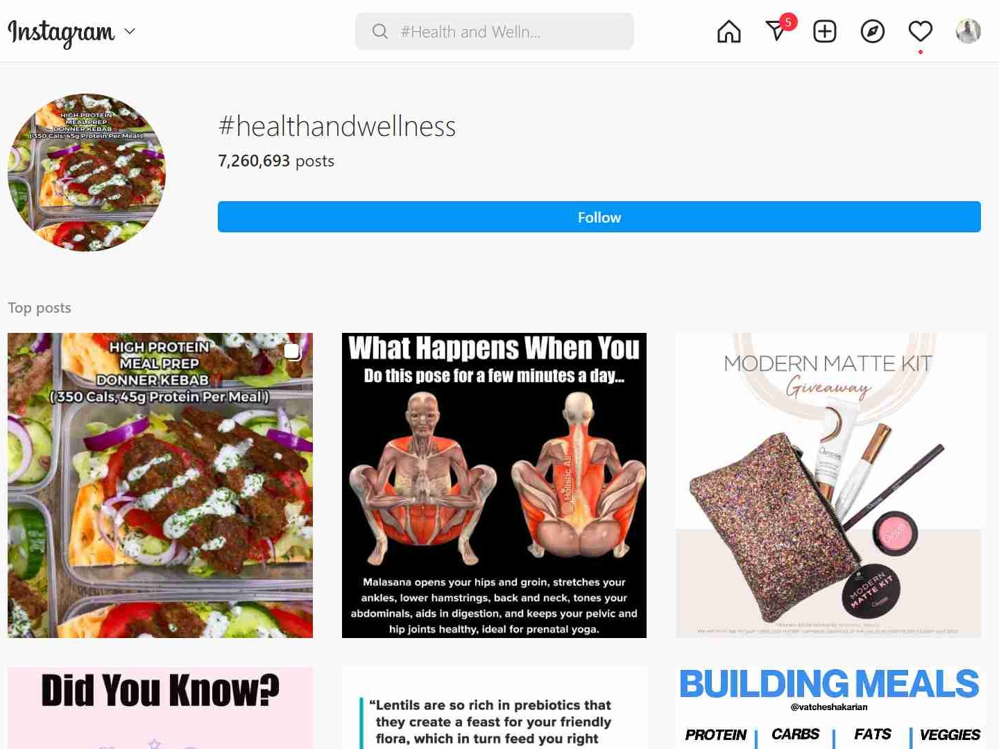 Health and wellness hashtags