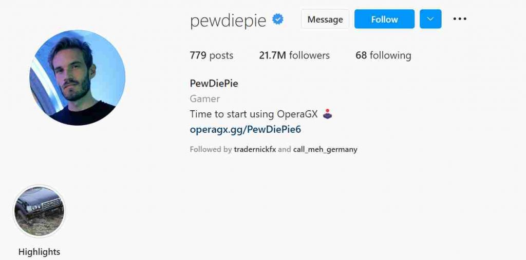 PewDiePie- Top Instagram Influencer 