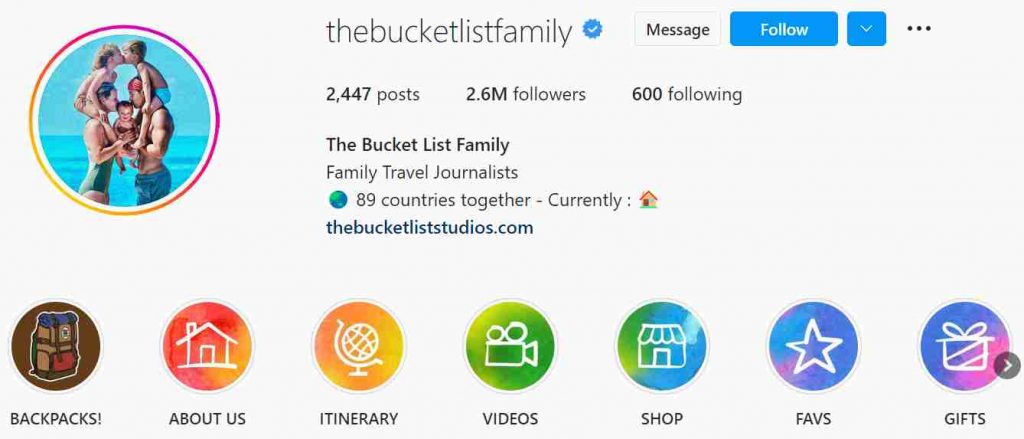 The Bucket List Family-Top Instagram influencers 