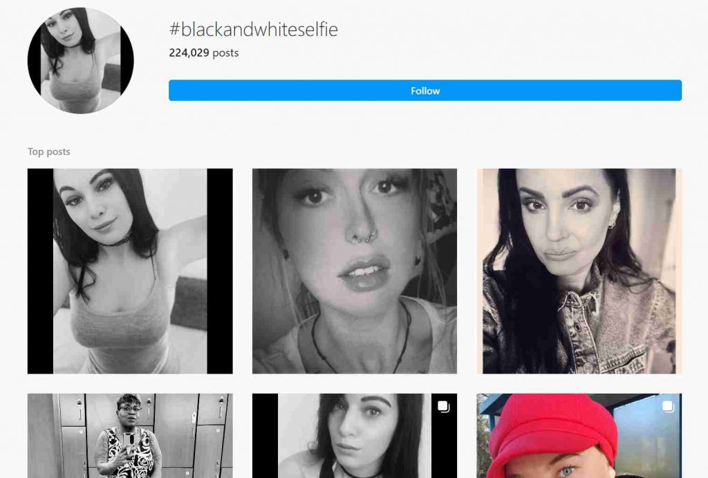 Black and white hashtags
